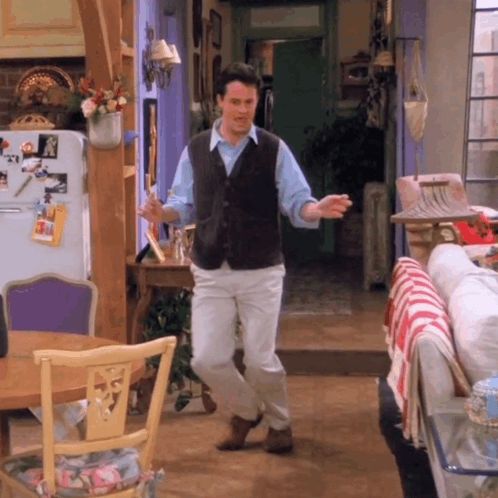 Chandler celebrating with his signature dance